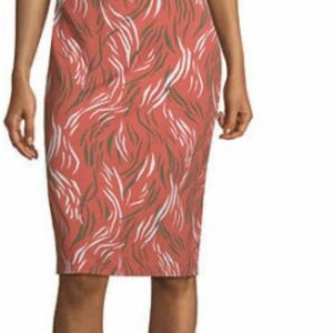 Liz Claiborne Red and Black Patterned Pencil Skirt nwt